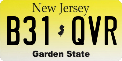NJ license plate B31QVR