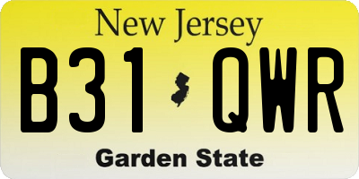 NJ license plate B31QWR