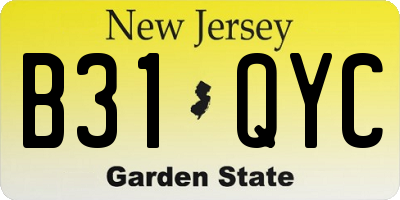 NJ license plate B31QYC