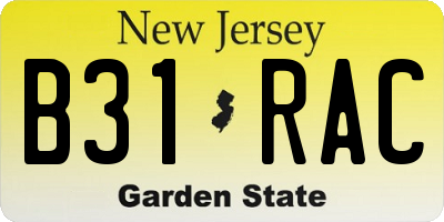 NJ license plate B31RAC