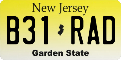 NJ license plate B31RAD