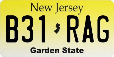 NJ license plate B31RAG