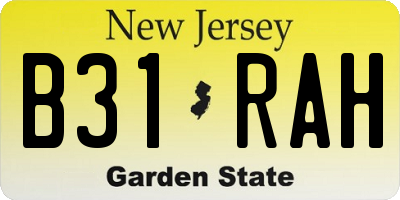 NJ license plate B31RAH