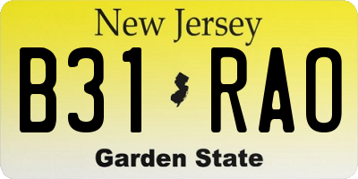 NJ license plate B31RAO