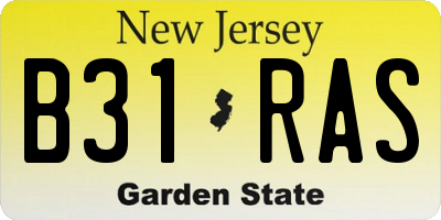 NJ license plate B31RAS