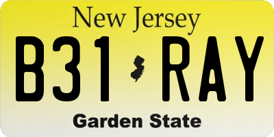 NJ license plate B31RAY