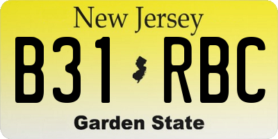 NJ license plate B31RBC