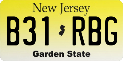 NJ license plate B31RBG