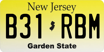 NJ license plate B31RBM