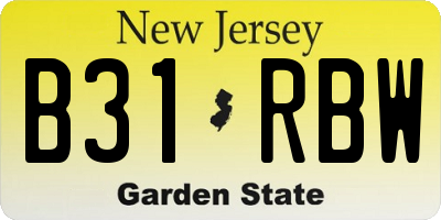NJ license plate B31RBW
