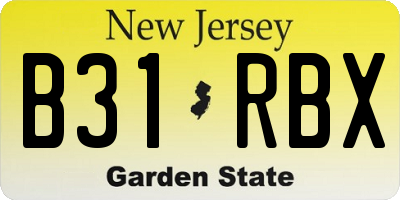 NJ license plate B31RBX