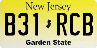 NJ license plate B31RCB