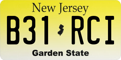 NJ license plate B31RCI