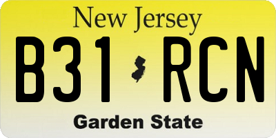 NJ license plate B31RCN