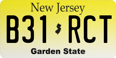 NJ license plate B31RCT