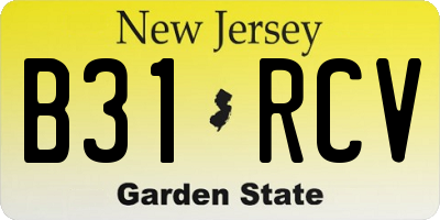 NJ license plate B31RCV
