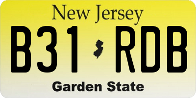 NJ license plate B31RDB