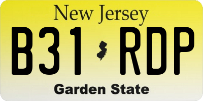 NJ license plate B31RDP