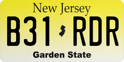 NJ license plate B31RDR
