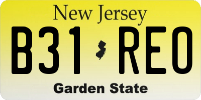 NJ license plate B31REO