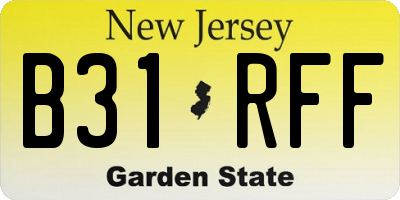 NJ license plate B31RFF