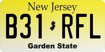 NJ license plate B31RFL
