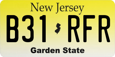 NJ license plate B31RFR