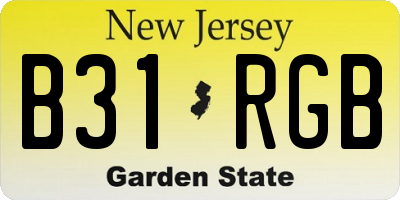 NJ license plate B31RGB
