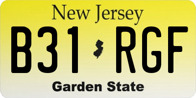 NJ license plate B31RGF