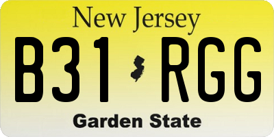 NJ license plate B31RGG