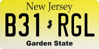 NJ license plate B31RGL