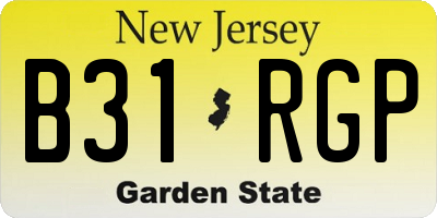 NJ license plate B31RGP