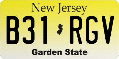 NJ license plate B31RGV