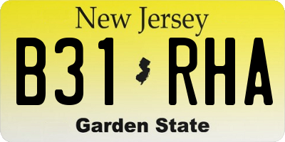NJ license plate B31RHA