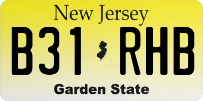 NJ license plate B31RHB