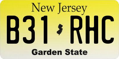 NJ license plate B31RHC