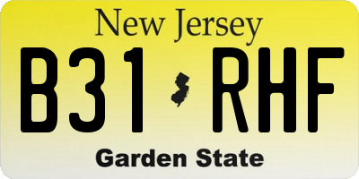 NJ license plate B31RHF