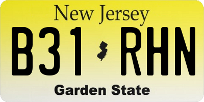 NJ license plate B31RHN