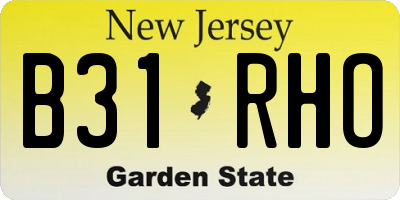 NJ license plate B31RHO