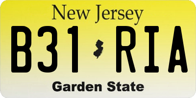 NJ license plate B31RIA
