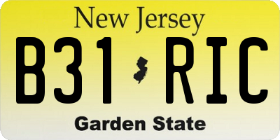 NJ license plate B31RIC
