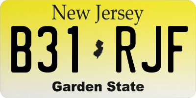 NJ license plate B31RJF