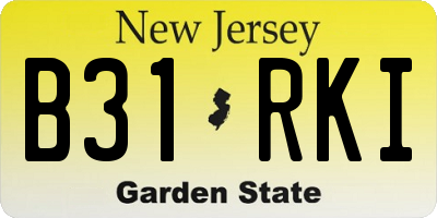 NJ license plate B31RKI