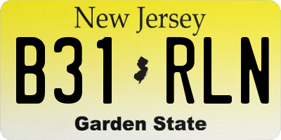 NJ license plate B31RLN