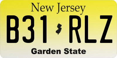 NJ license plate B31RLZ