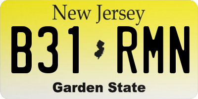 NJ license plate B31RMN