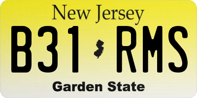 NJ license plate B31RMS