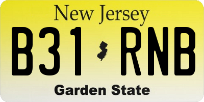 NJ license plate B31RNB