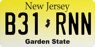 NJ license plate B31RNN