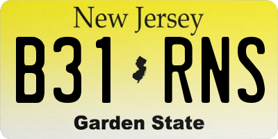NJ license plate B31RNS